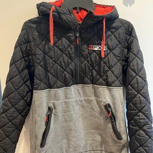 FXR Quilted Half Zip | Gray and Red